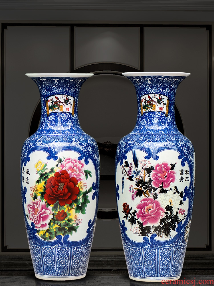 125 jingdezhen ceramics of large vases, archaize sitting room place of blue and white porcelain hotel decoration