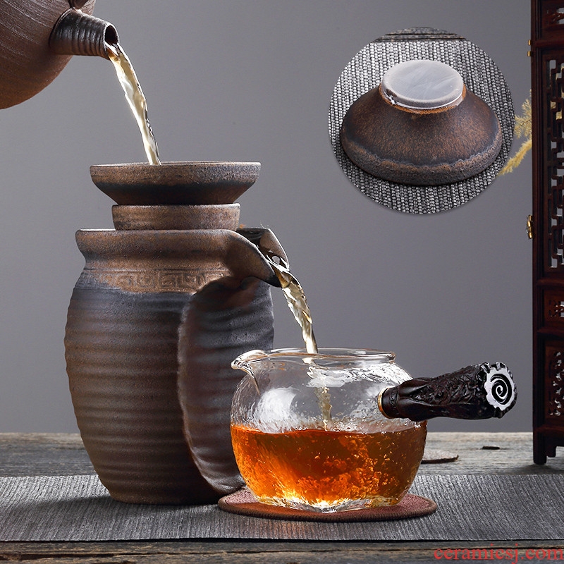 TaoMingTang coarse pottery ancient altar) tea tea tea filter netting ceramics filter vintage kung fu tea accessories