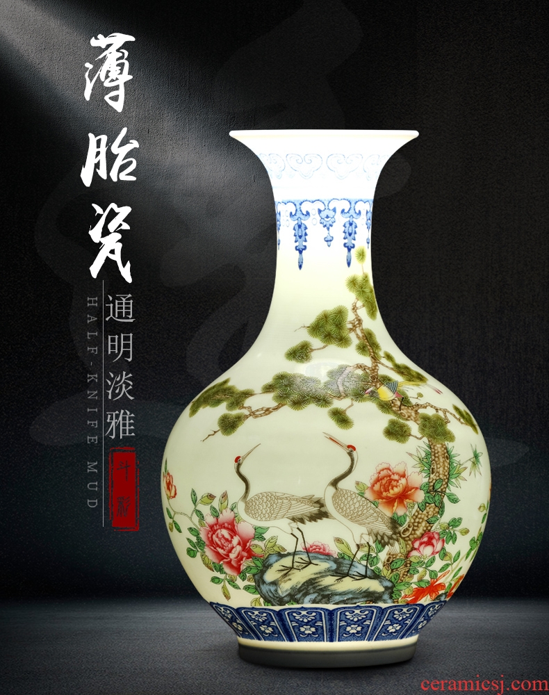 The Bucket color blue and white porcelain porcelain vase of jingdezhen ceramics sitting room rich ancient frame household vase decoration furnishing articles