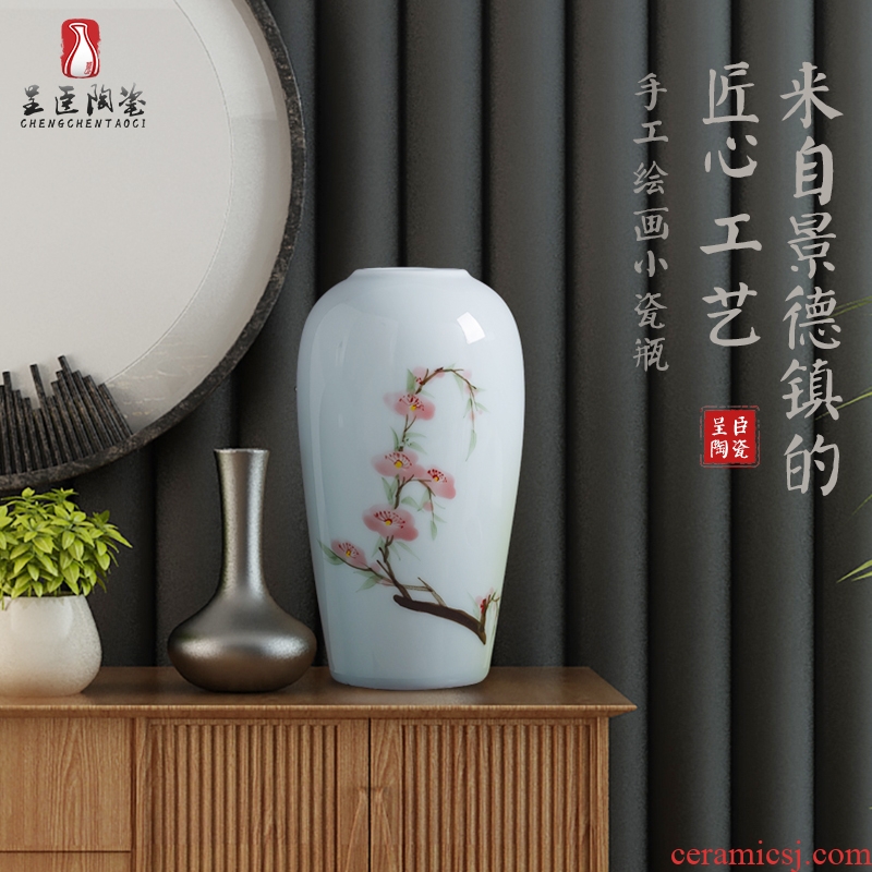 Jingdezhen manual painting ceramic vases, modern creative tea table desktop furnishing articles decorations suit flower vase