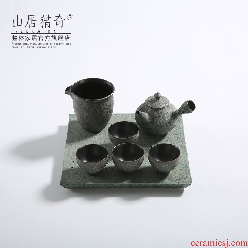 New Chinese style creative ceramic kung fu tea set gift home sitting room office to place the study field of a complete set of decorative furnishing articles