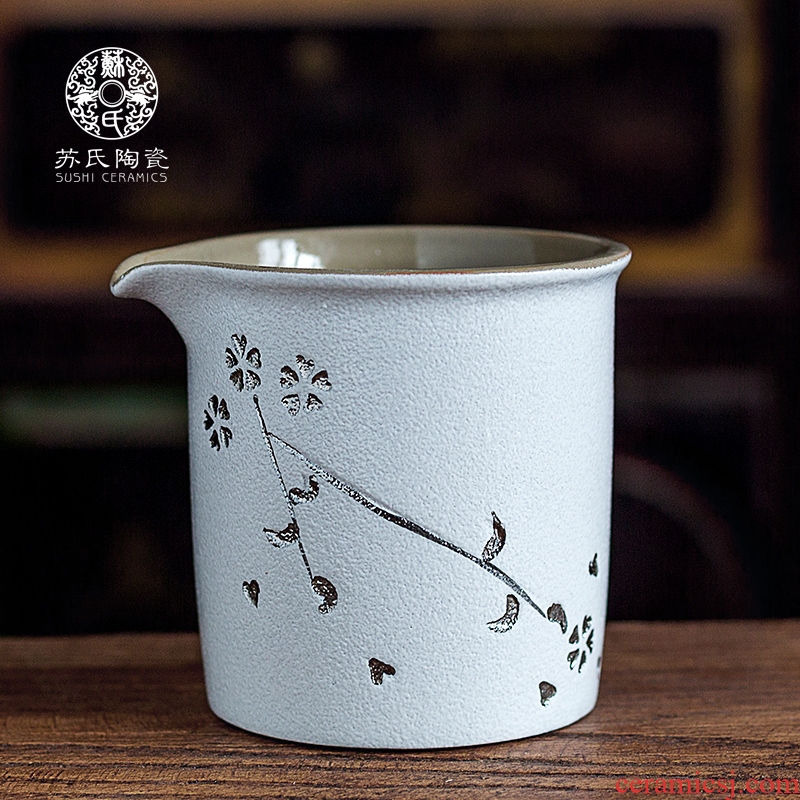 Su fair Japanese ceramic cup silver trumpet tracing points kung fu tea tea is tea sea narathiwat cup