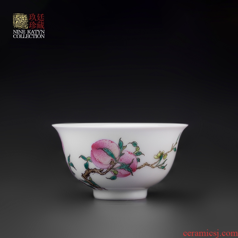 About Nine katyn hand - made teacup sample tea cup single CPU jingdezhen tea set ceramic household kung fu tea master cup tea cup