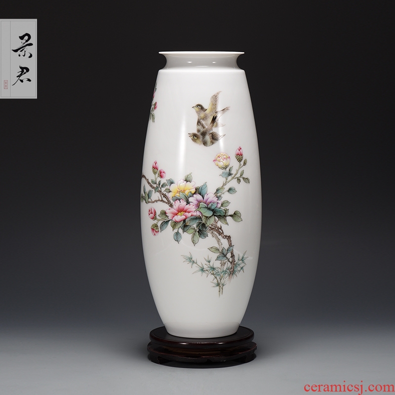 JingJun jingdezhen painting of flowers and hand - made of ceramic vase furnishing articles furnishing articles sitting room put vase sitting room of new Chinese style porcelain