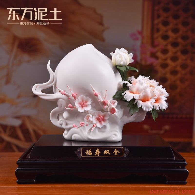 Oriental earth live long and proper ceramic peach furnishing articles its art to send elder birthday birthday gift items