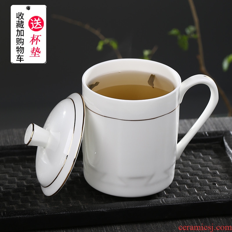 Ceramic ipads porcelain cup with cover cup office of jingdezhen porcelain cup home mugs custom and CPU