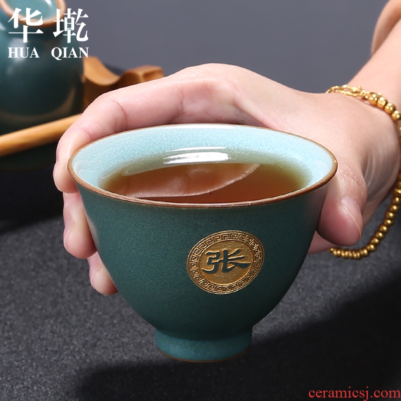 Ceramic kung fu tea cup single cup custom built sample tea cup masters cup light small bowl of kung fu tea set size