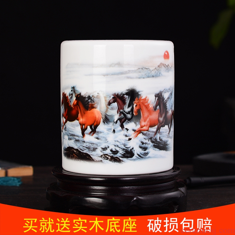 Jingdezhen ceramic antique vase four treasures office desktop furnishing articles would office supplies gift ornament