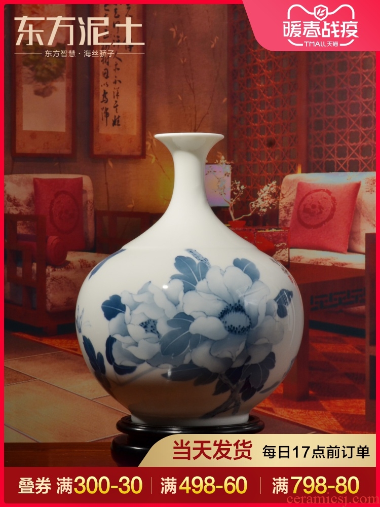 Oriental clay ceramic hand - made vases furnishing articles creative Chinese style living room TV cabinet/design decorations arts and crafts