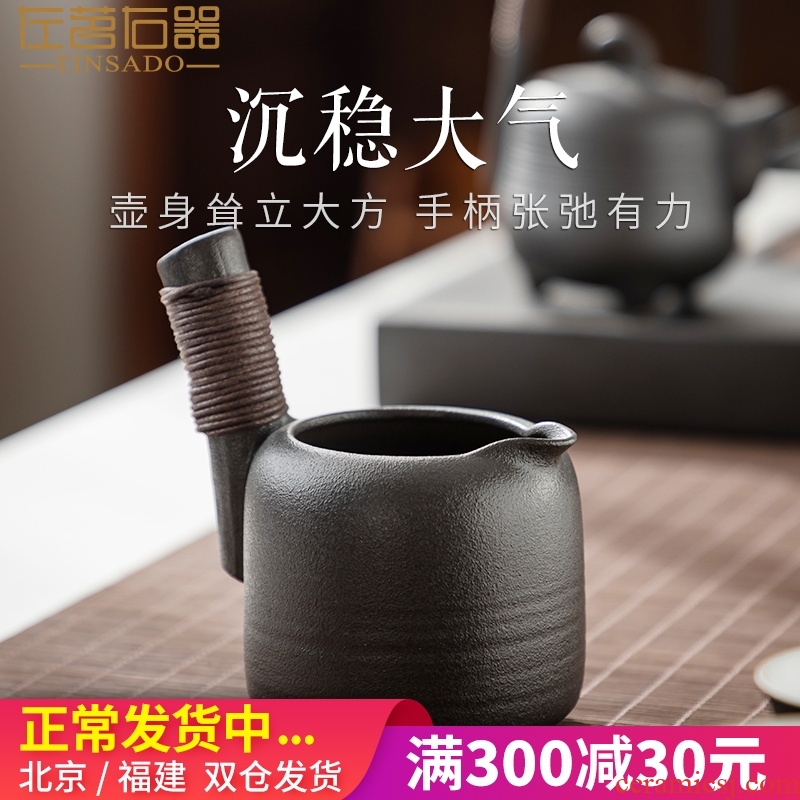 ZuoMing right is restoring ancient ways of black ceramic fair keller kung fu tea accessories coarse pottery cup and a cup of Japanese tea ware points