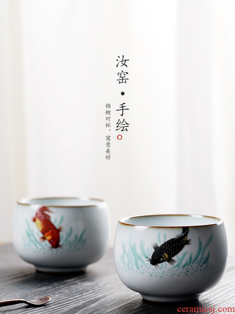 Jingdezhen ceramic sample tea cup master cup single CPU female hand - made silk lithium kunfu tea to cup your up with pure manual tea set