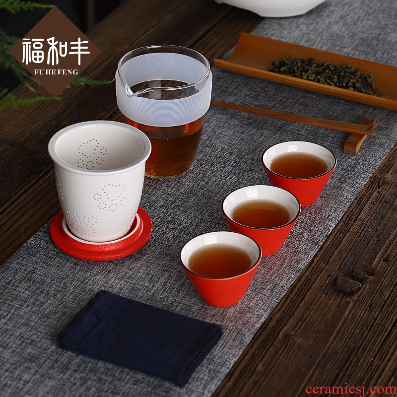 F belong portable is suing ceramics office filter bag tea set contracted the receive teapot teacup
