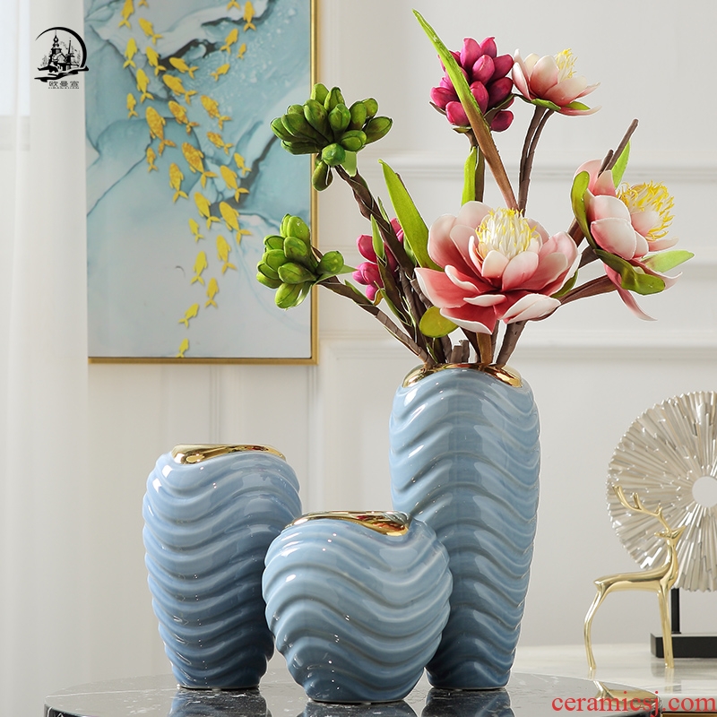 Nordic light ceramic vase furnishing articles dried flowers sitting room key-2 luxury wind simulation table, TV ark of modern household soft adornment