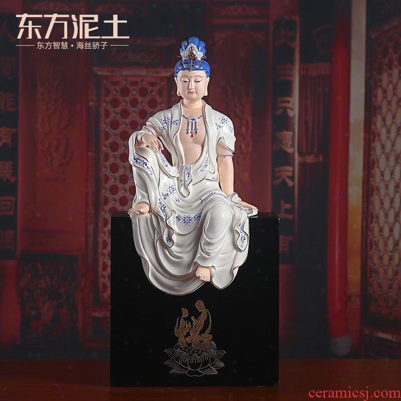 Oriental clay ceramic avalokitesvara home sitting room porch place/comfortable guanyin Buddha arts and crafts