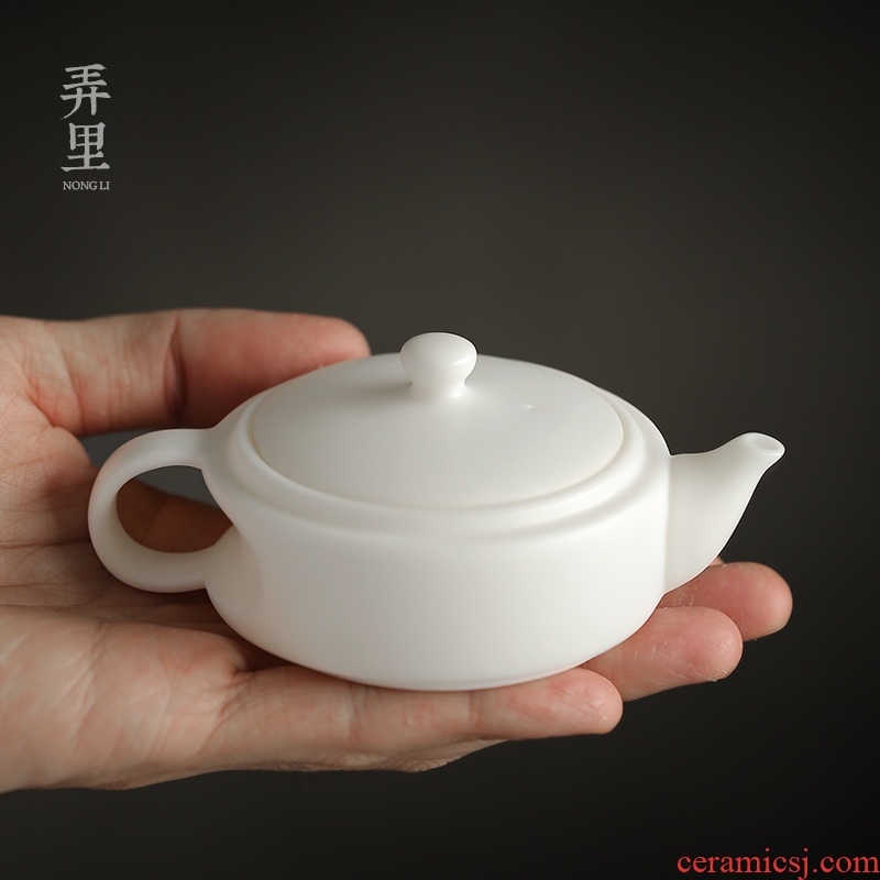 Travel tea set ceramic cups kung fu dehua white porcelain cup to crack a pot of two cups of Japanese portable teapot