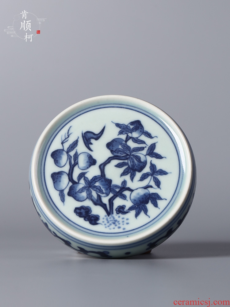 Jingdezhen porcelain cover the left hand draw nine peach ceramic are it to kung fu tea pot lid bowl of tea accessories bearing cover