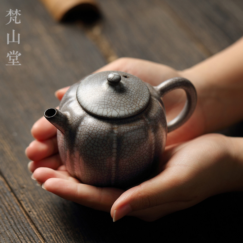 Jingdezhen to restore ancient ways the Vatican hill hall teapot tea old rock, household ceramic POTS full checking ceramic single pot can keep open