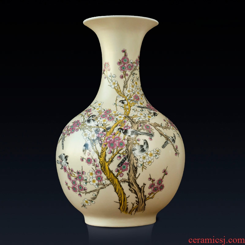 Rice lu beaming Chinese vase, jingdezhen ceramic furnishing articles modern home flower arrangement sitting room adornment
