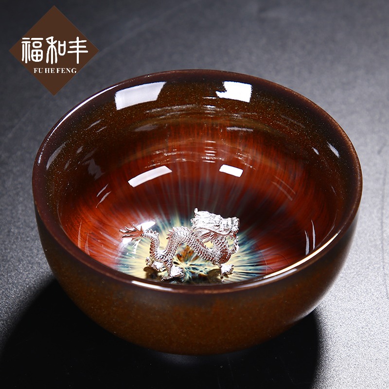 F belong tea light cup up creative ceramic building light silver master kung fu tea set sample tea cup to use single CPU