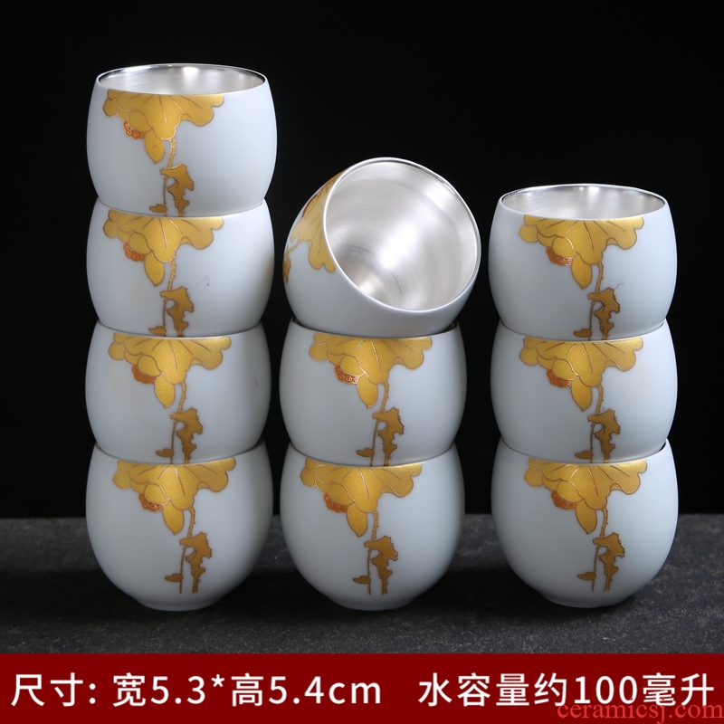 Up with inferior smooth cup suits for the whole family sitting room kung fu tea mercifully sample tea cup white porcelain ceramic lid bowl