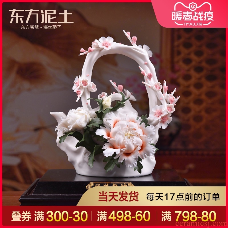 Oriental Chinese style living room soil flower decoration ceramics furnishing articles housewarming gift/f man qiankun its arts and crafts