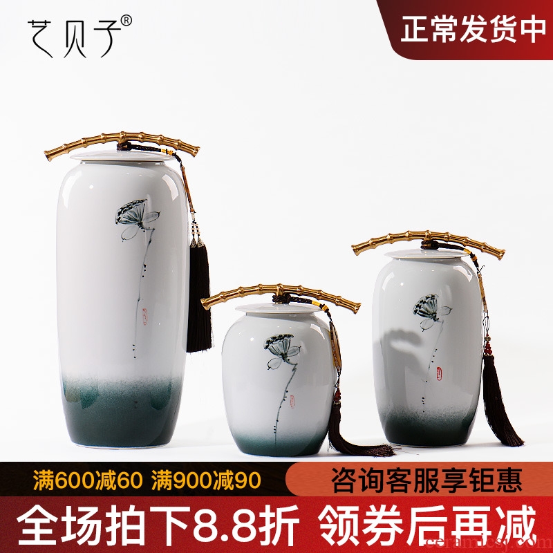 Modern new Chinese style ceramic handicraft furnishing articles storage tank vessel example room sitting room classical soft adornment ornament