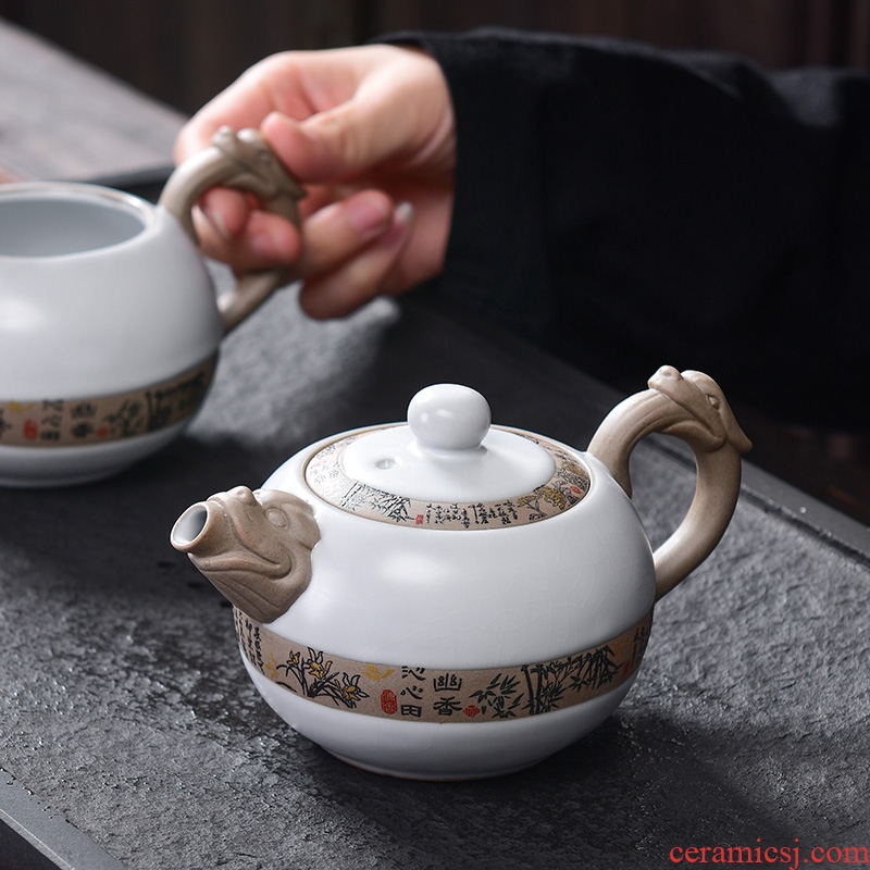 Laugh your up pot of tea kettle which open piece can raise your porcelain ceramic kung fu tea tea ware