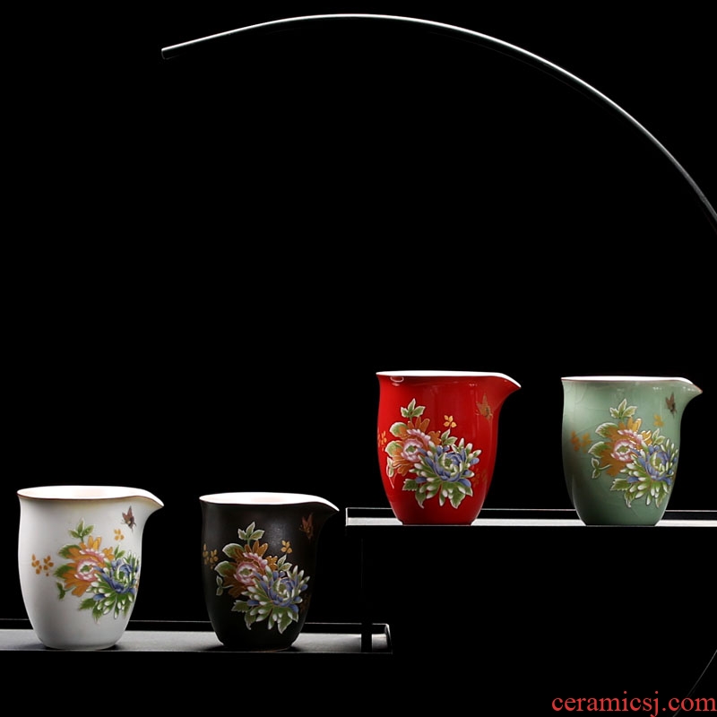 Jingdezhen ceramic colored enamel tea sets creative silver sterling silver 999 fair keller of tea ware set tea cup