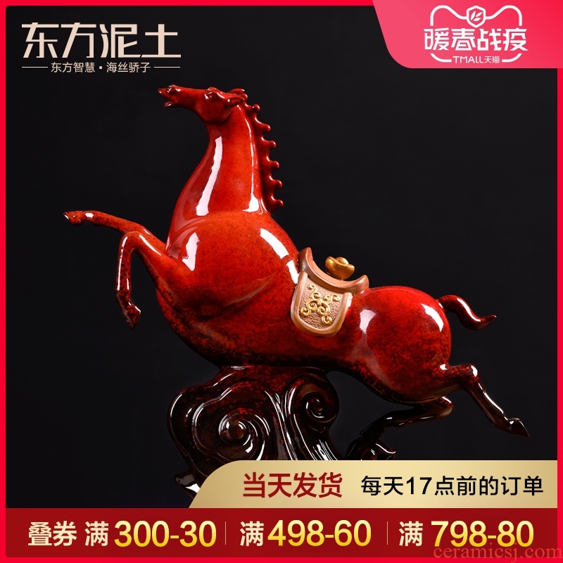 Oriental clay ceramic horse horse furnishing articles office desktop decoration business gifts/success