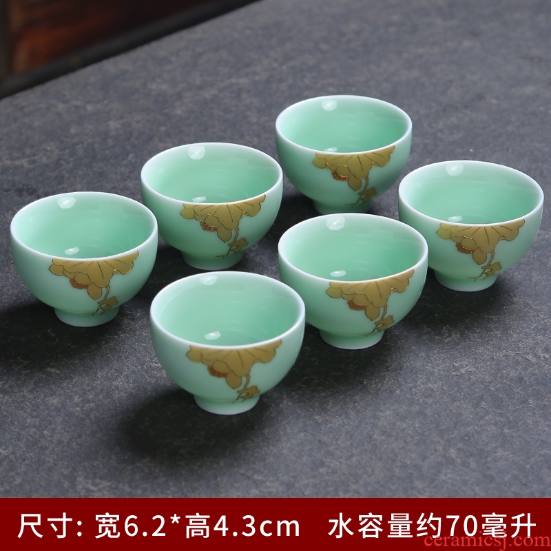 Celadon kung fu tea set jingdezhen ceramic tea set tea cup teapot Celadon tureen tea service of a complete set of household teapot