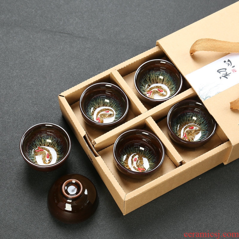 Tang Yan fang up cup sample tea cup tea red glaze, kung fu tea cup home owner cup ceramic bowl