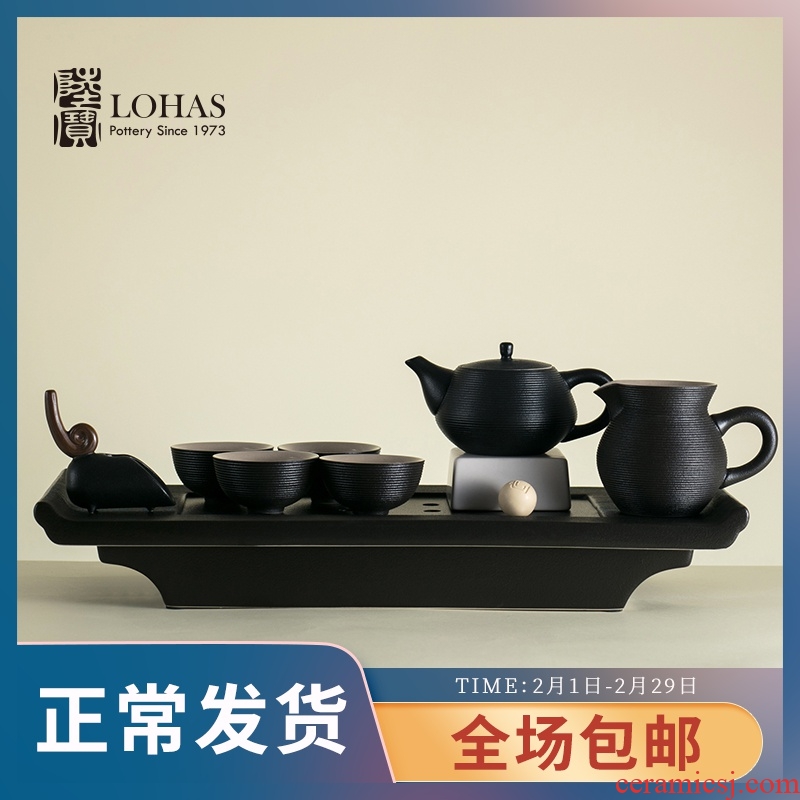 Lupao set of ceramic tea set elegant antique tea taking tea kungfu tea set group Spring Festival gift