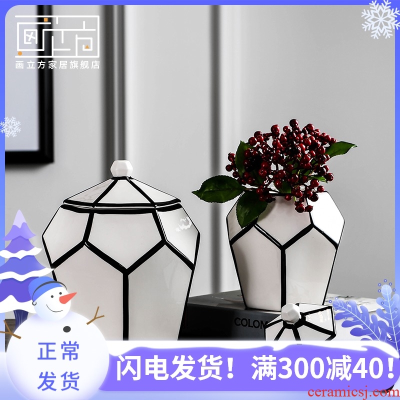 Painting cube storage tank ceramics from boreal Europe style is contracted sitting room place dry flower vases, modern home decoration