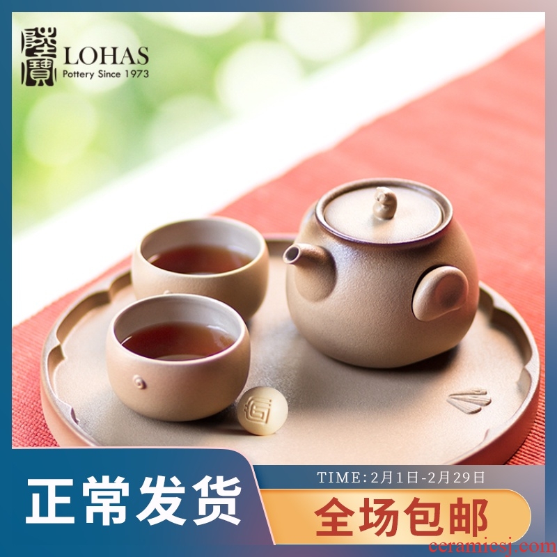Hesui ritual Taiwan lupao ceramic tea set of kung fu all fine pig year gift zodiac tea tray was pot cup