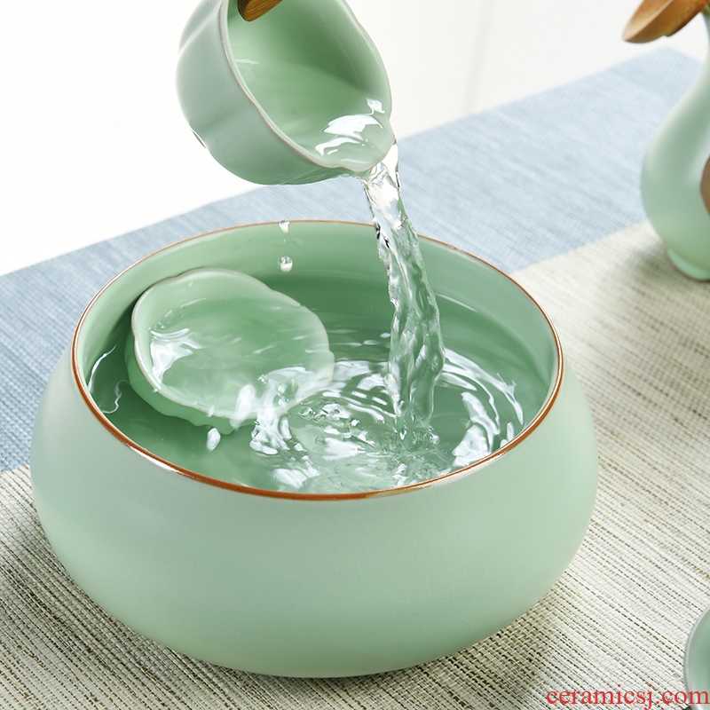Ceramic tea heavy wash to large household writing brush washer water meng kung fu tea tea accessories in hot water to wash cup cylinder