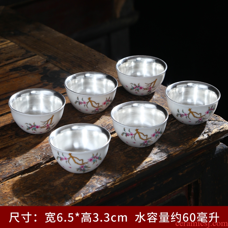 Dehua white porcelain tea sets tea cup ceramics suet jade household sample tea cup single CPU kung fu tea hand - made,'m
