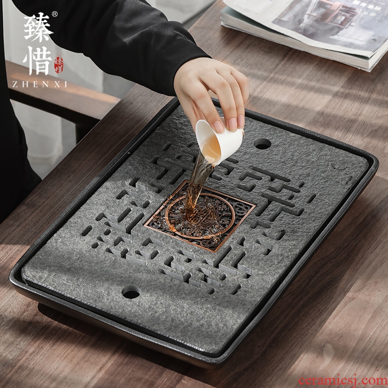 "Precious little ceramic tea tray was home sharply stone tea sets of I and contracted water dry terms drainage sea Japanese tea tray