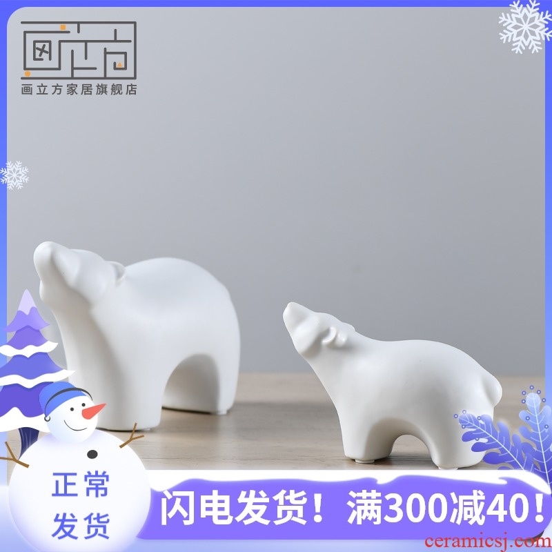 The Bear picture cube Nordic contracted decorations furnishing articles household soft outfit fashionable sitting room ceramics creative gift