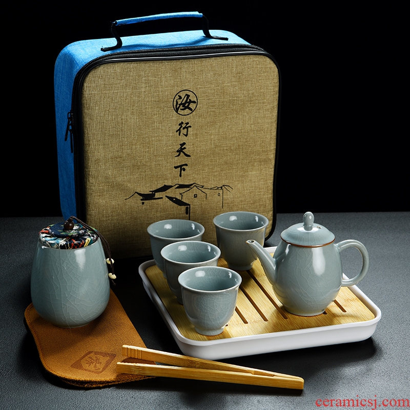 Your up kung fu tea set a pot of hexagon cup portable travel ceramic tea tray was suit household is suing teapot teacup