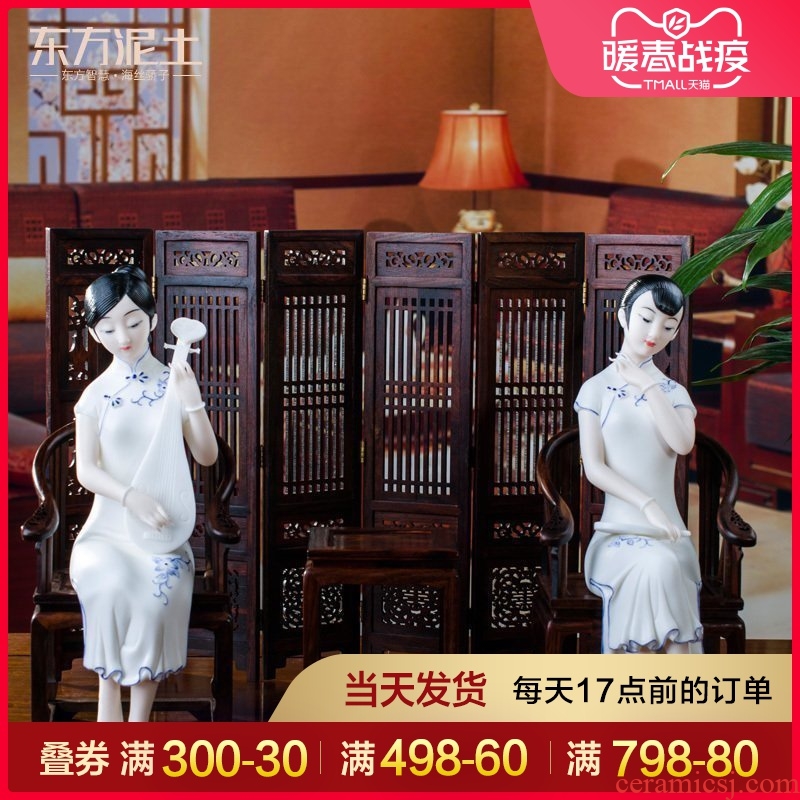 Oriental soil dehua white porcelain its art creative ceramic home furnishing articles/dream jiangnan D04-01