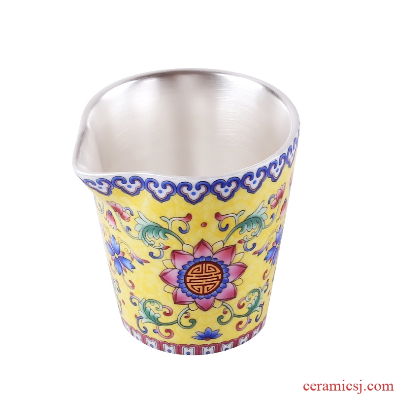 999 male Ceramic fair silver cup silver colored enamel cup kung fu tea tea is tea sea checking silver points home