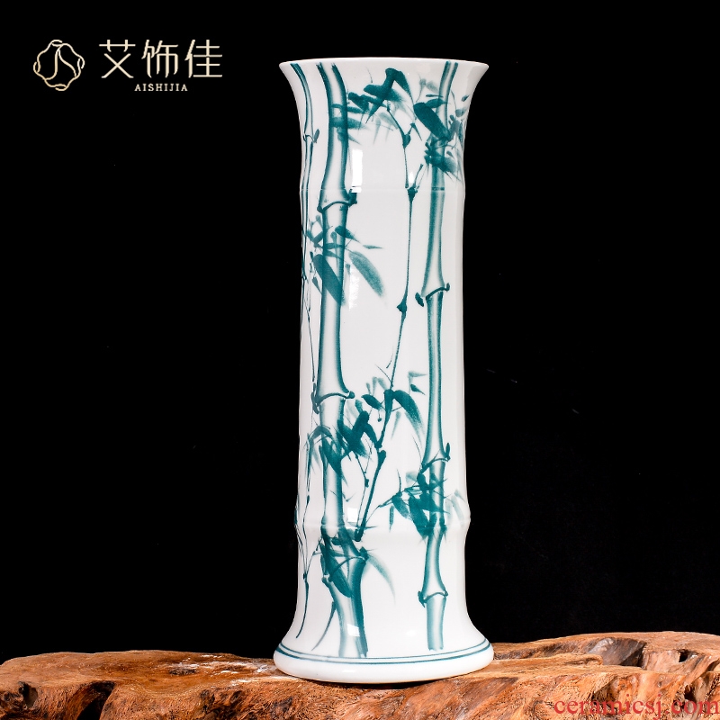 Jingdezhen ceramic lucky bamboo vases, flower arranging furnishing articles home sitting room TV ark, large landing hydroponic ornaments
