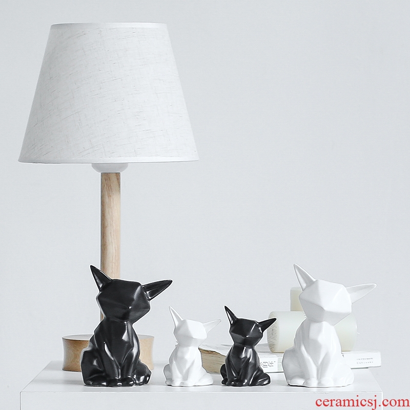 Nan sheng I and contracted ceramic household act the role ofing is tasted furnishing articles animals Nordic mesa adornment gift fox sitting room