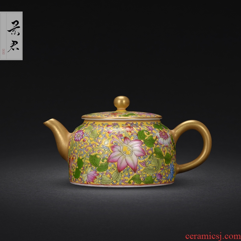 Jingdezhen hand - made enamel teapot JingJun bound branches like a teapot kung fu tea pot home little teapot