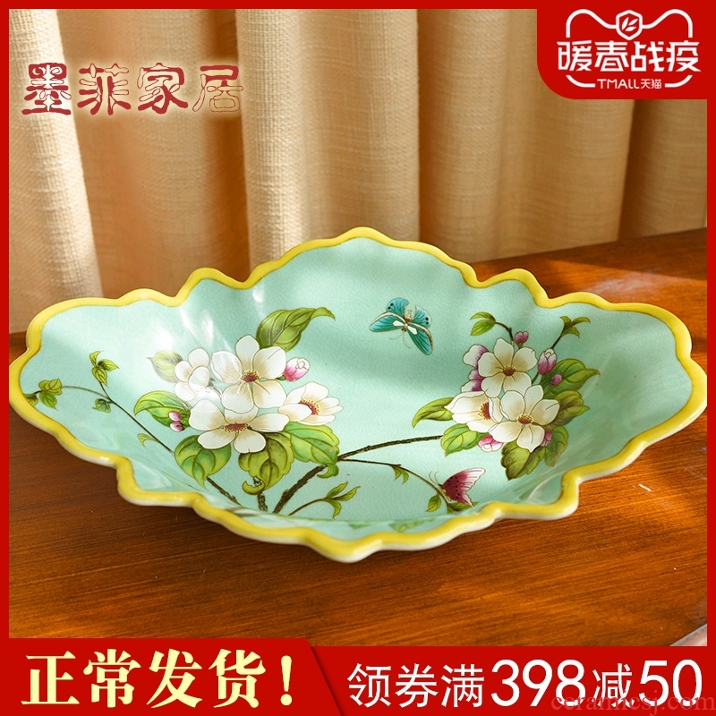 American classic ceramic dry fruit bowl of confectionery dish of new Chinese style sitting room tea table furnishing articles restaurant fruit bowl