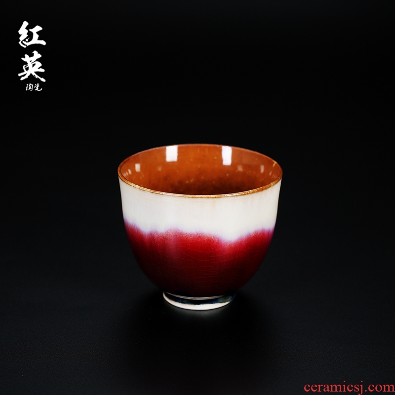 Red the jingdezhen ceramic kung fu tea sets tea cup home variable mass sample tea cup cup single master