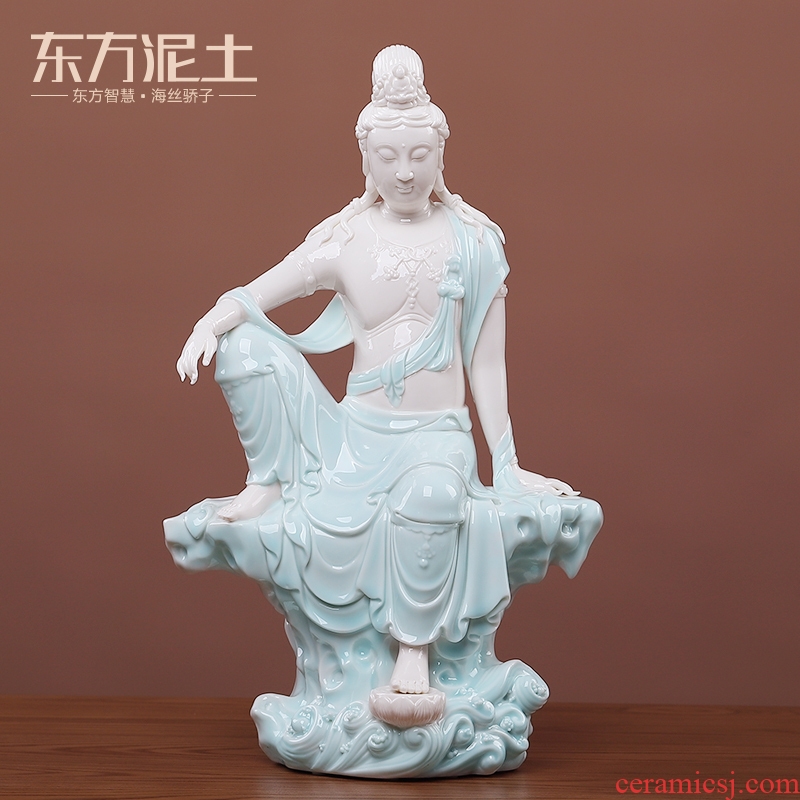 The east mud dehua ceramic its art of Chinese style house sitting room porch rich ancient frame/free goddess of mercy