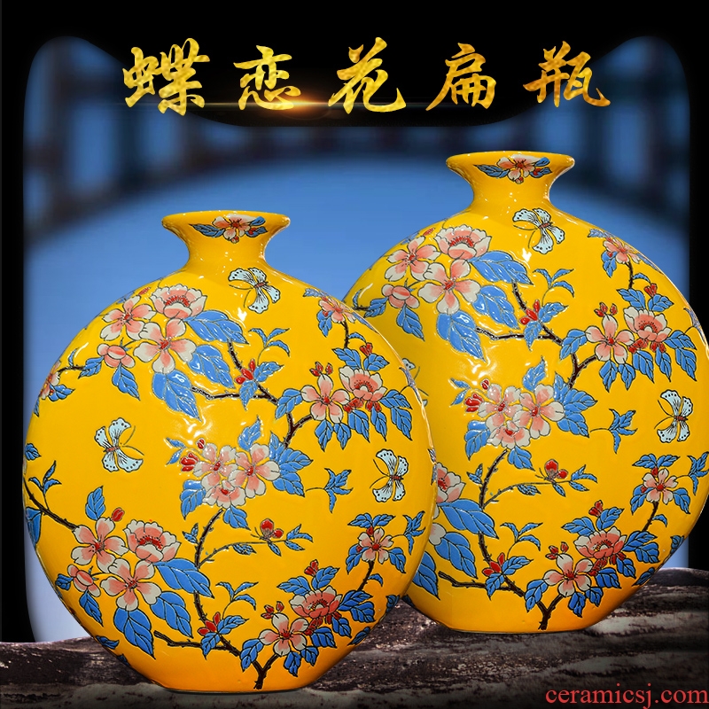 Jingdezhen ceramic hand - made vases, flower arrangement of new Chinese style furnishing articles decorate the sitting room porch TV ark, arts and crafts