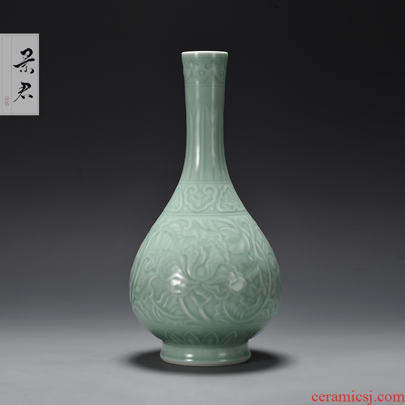 JingJun jingdezhen hand - made antique green glazed pottery, porcelain vases flower arranging furnishing articles, the sitting room porch decoration