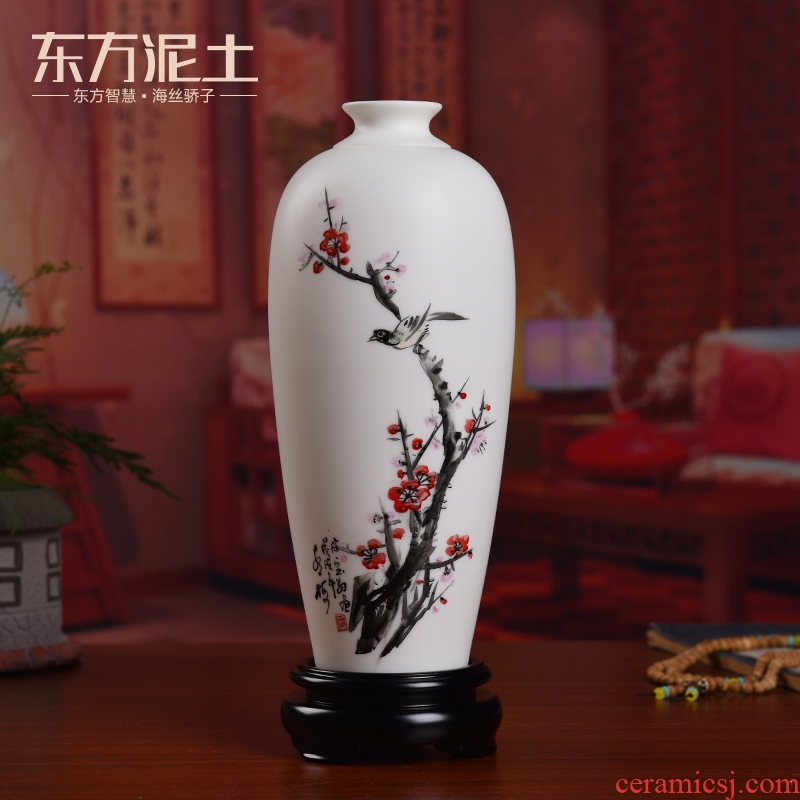 Oriental soil hand - made ceramic vase furnishing articles Chinese style household adornment art/by patterns